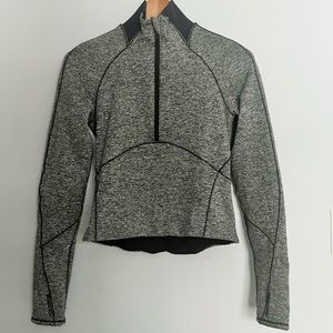 Lululemon Always Alert 1/2 Half Zip Heathered Black Size 4